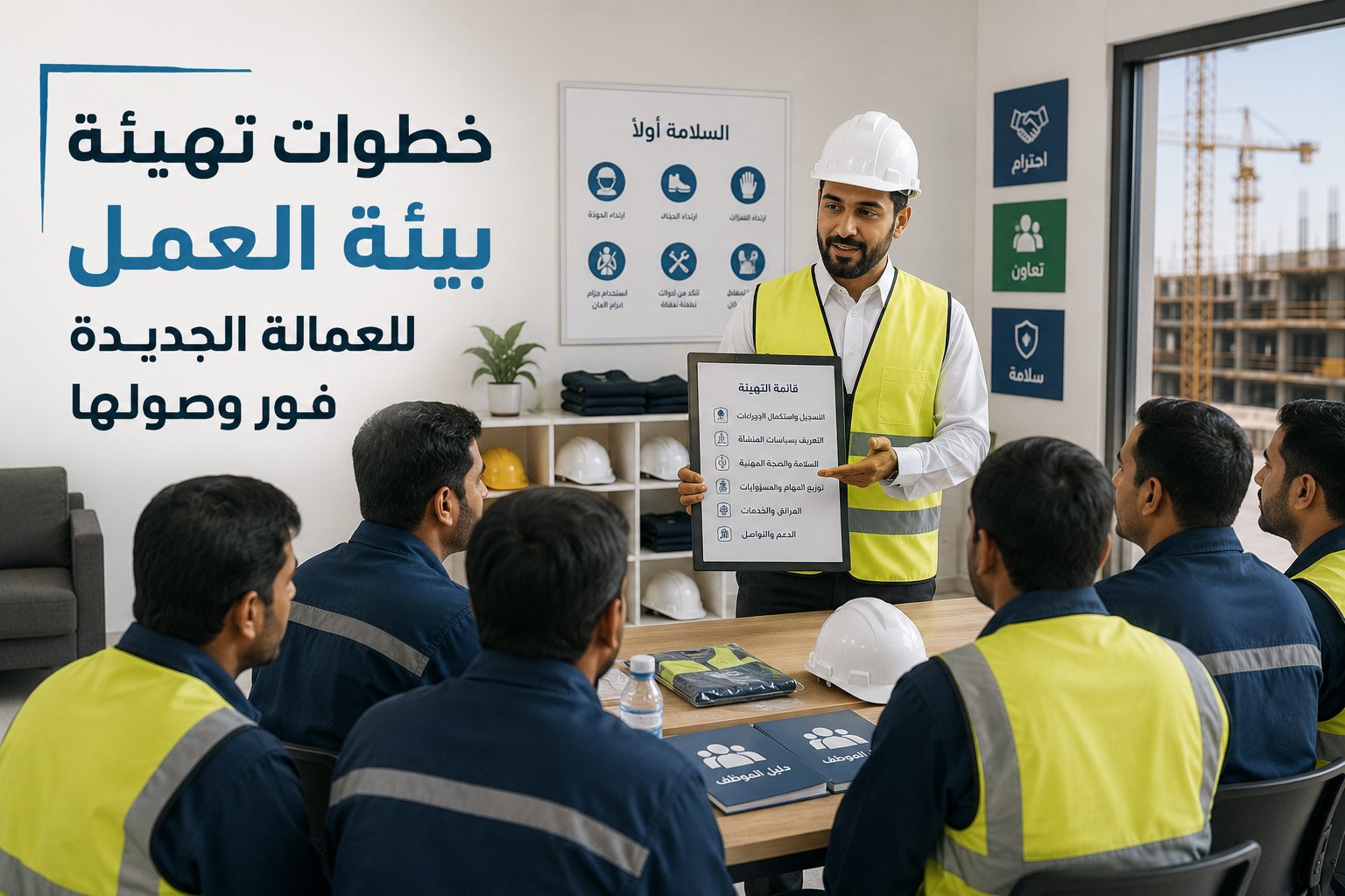 خطوات تهيئة بيئة العمل للعمالة الجديدة فور وصولها